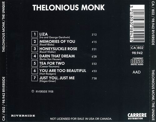 Thelonious Monk - The Unique (1956)