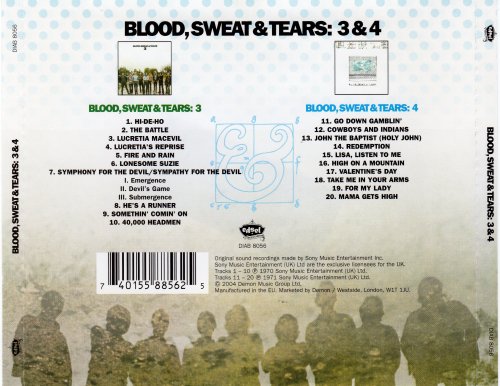 Blood Sweat & Tears - Blood Sweat & Tears: 3 & 4 (2004)