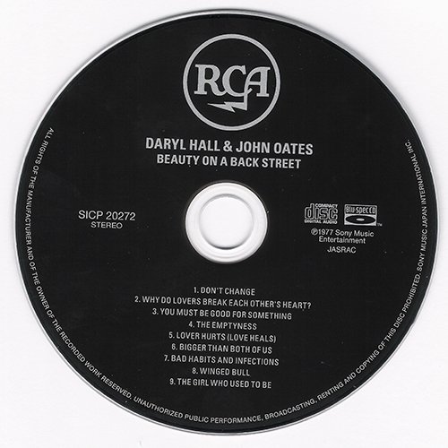 Daryl Hall & John Oates - Beauty On A Back Street (1977/2011, SICP 20272, RE, RM, JAPAN) CDRip