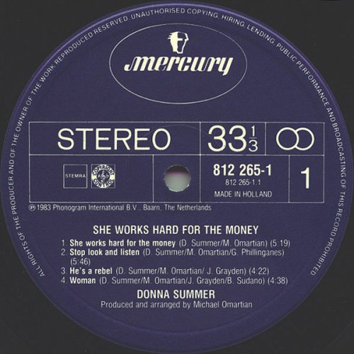 Donna Summer - She Works Hard For The Money (1983) LP