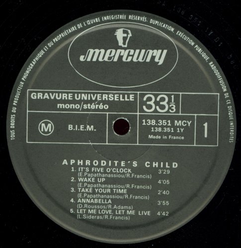 Aphrodite's Child - It's Five O'Clock (1969) LP
