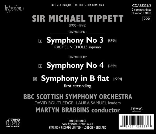 BBC Scottish Symphony Orchestra & Martyn Brabbins - Tippett: Symphonies Nos 3, 4 & B flat (2019)