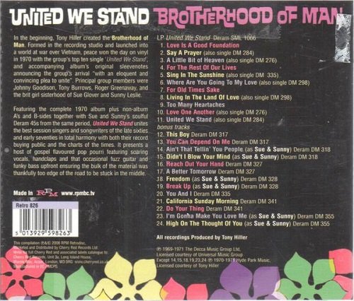 Brotherhood of Man - United We Stand (Reissue) (1970/2008)