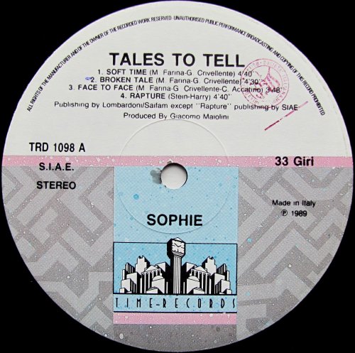 Sophie - Tales To Tell (1989) LP