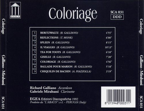 Richard Galliano & Gabriele Mirabassi - Coloriage (1992) Flac