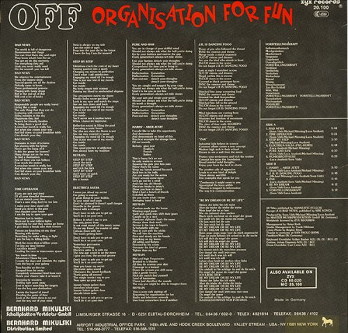 Off - Organisation For Fun (1988) LP