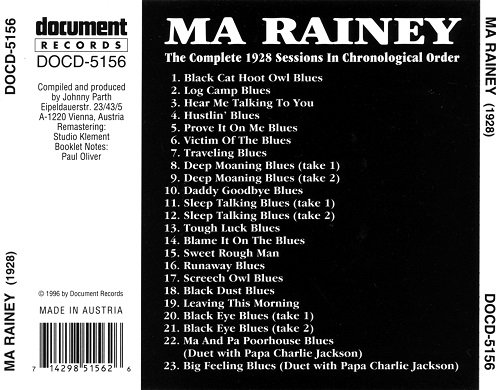 Ma Rainey - The Complete 1928 Seesions In Chronological Order (Reissue) (1994)