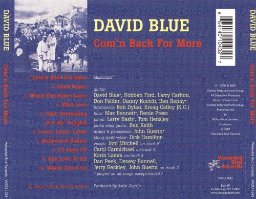 David Blue - Com'n Back For More (Reissue) (1975/2007) + CDRip