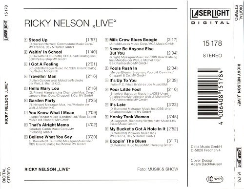 Ricky Nelson - Live! (1989)