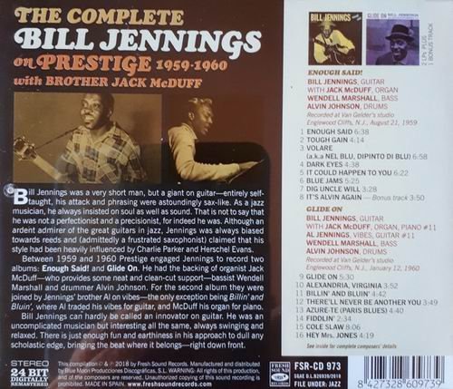 Bill Jennings - The Complete Bill Jennings on Prestige 1959-1960 (2018) CD Rip