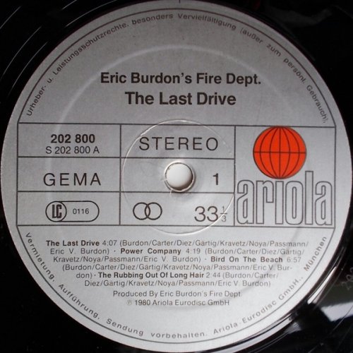Eric Burdon's Fire Dept. - The Last Drive (1980) LP