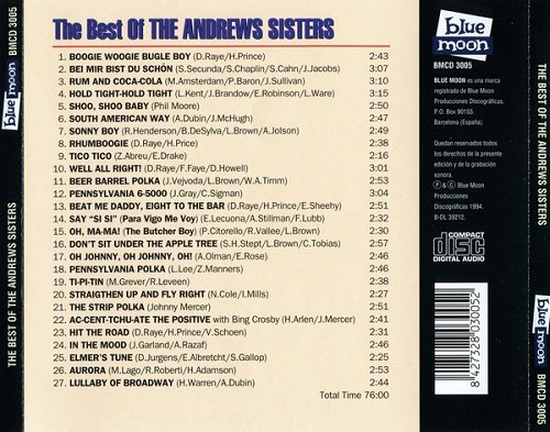 The Andrew Sisters - The Best of The Andrews Sisters (1994)