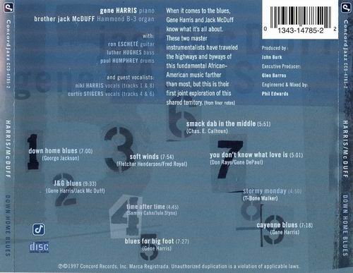 Gene Harris, Jack McDuff - (Down Home) Blues (1996) CD Rip