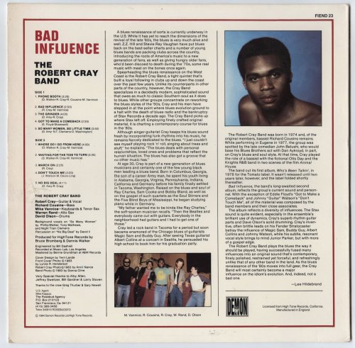 The Robert Cray Band ‎- Bad Influence (1984) LP