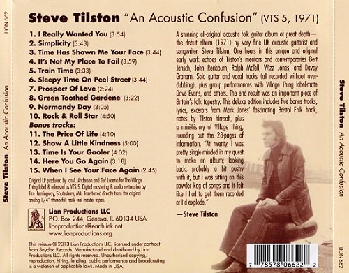 Steve Tilston - An Acoustic Confusion (Remastered, Extra Tracks Edition) (1971/2013)