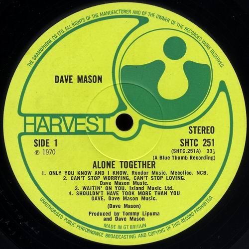 Dave Mason - Alone Together (1970) LP