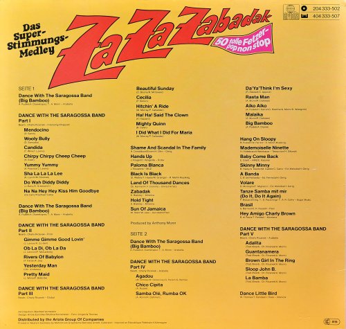Saragossa Band - Za Za Zabadak (50 Tolle Fetzer - Pop Non Stop - Dance With The Saragossa Band) (1981) LP