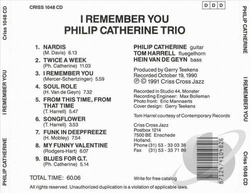 Philip Catherine - I Remember You (1991)