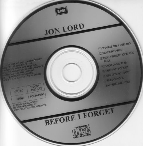 Jon Lord - Before I Forget (1982) {1993, Japan 1st Press}