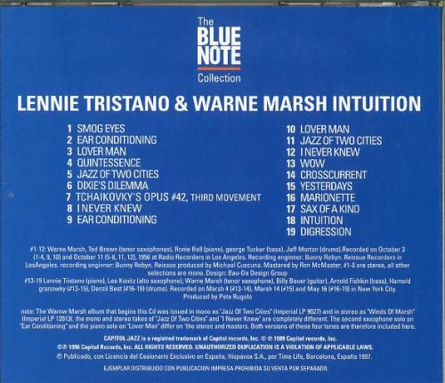 Lennie Tristano & Warne Marsh - Intuition (1956) [1997 The Blue Note Collection]