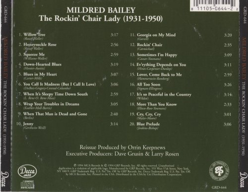 Mildred Bailey - The Rockin' Chair Lady (1931-1950) (1994)
