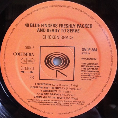 Chicken Shack - Forty Blue Fingers, Freshly Packed And Ready To Serve (Reissue 2002) LP