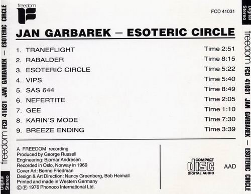 Jan Garbarek - Esoteric Circle (1969) CD Rip