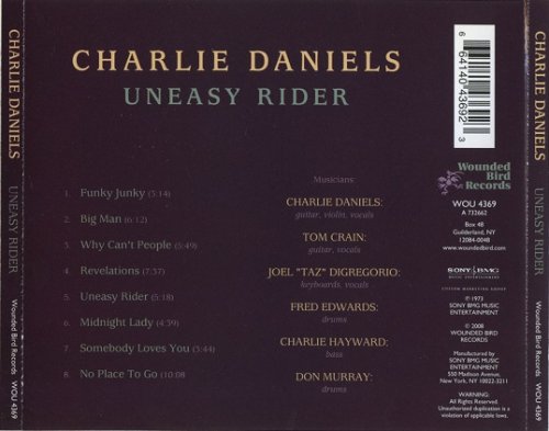 Charlie Daniels - Uneasy Rider (Reissue) (1973/2008)