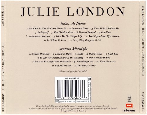 Julie London - Julie At Home / Around Midnight (1996)