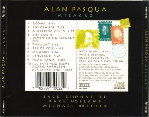 Alan Pasqua, Dave Holland, Jack DeJohnette, Michael Brecker - Milagro (1993) CD Rip