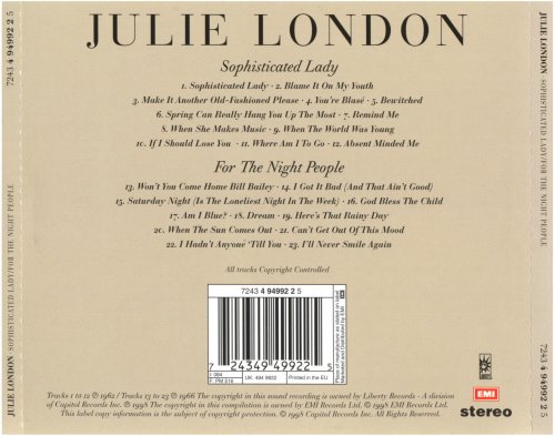 Julie London – Sophisticated Lady / For The Night People (1998)