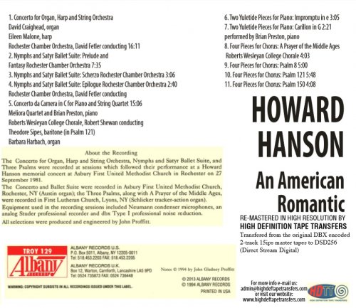David Craighead, Robert Shewan - Howard Hanson: An American Romantic (1981/2014) [DSD256]