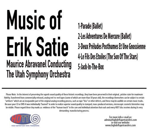 Maurice Abravanel - Music of Erik Satie (1968/2014) Hi-Res