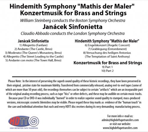 Claudio Abbado, William Steinberg - Janácek: Sinfonietta / Hindemith: Mathis der Maler (1969/2010) Hi-Res