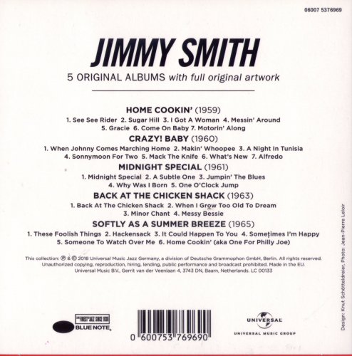 Jimmy Smith - 5 Original Albums (5CD, 2018) CD-Rip