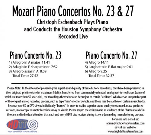 Christoph Eschenbach - Mozart: Piano Concertos No. 23 & 27 (1987) Hi-Res