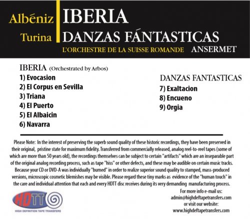 Ernest Ansermet - Albeniz: Iberia / Turina: Danzas Fantasticas (1960) Hi-Res