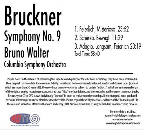 Bruno Walter - Bruckner: Symphony No. 9 (1959) Hi-Res