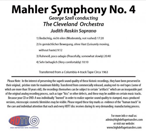 George Szell - Mahler: Symphony No. 4 (1965) Hi-Res