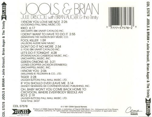 Julie Driscoll, Brian Auger & The Trinity - Jools & Brian (Reissue) (1969/1991)