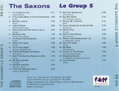 The Saxons & Le Group 5 - The Saxons / Le Group 5 (Reissue) (1963-64/1999)