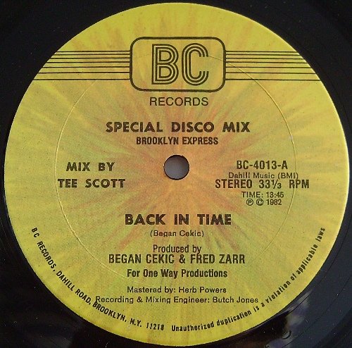 Brooklyn Express - Back In Time (1982) [12"]