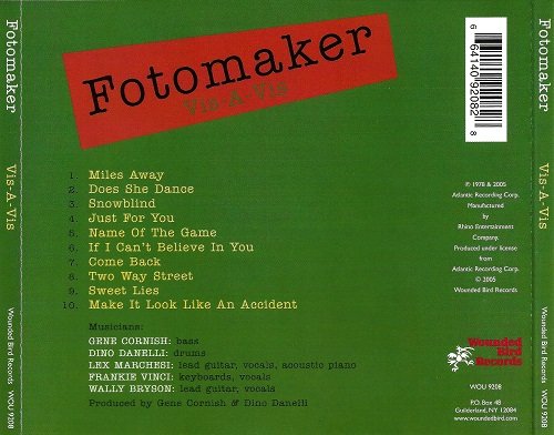 Fotomaker - Vis-A-Vis (Reissue) (1978/2005)