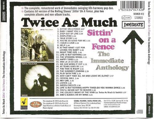 Twice As Much - Sittin On A Fence: The Immediate Anthology (1966-68/1999)