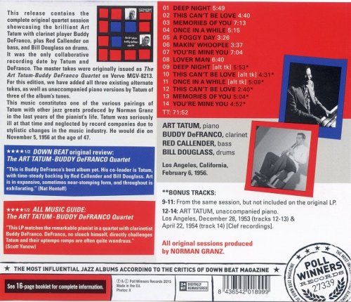 Art Tatum & Buddy DeFranco - The Art Tatum-Buddy DeFranco Quartet (1956) [2015 24-bit Remaster]