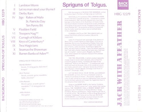 Spriguns Of Tolgus - Jack With A Feather (Reissue) (1975/1992)