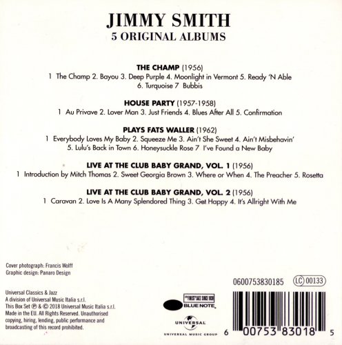 Jimmy Smith - 5 Original Albums Vol.2 (5CD, 2018) CD-Rip