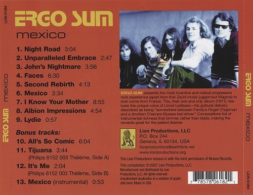 Ergo Sum - Mexico (Reissue, Remastered) (1971/2007)
