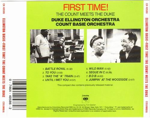 Duke Ellington And Count Basie - First Time! The Count Meets The Duke (1961) CD Rip