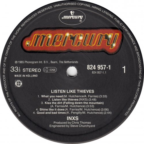 INXS - Listen Like Thieves (1985) LP